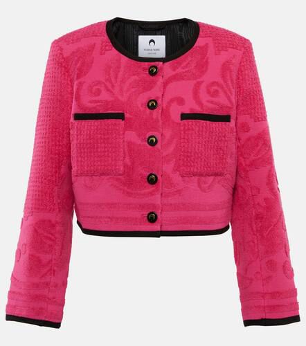 Jacquard cropped cotton jacket - Marine Serre - Modalova