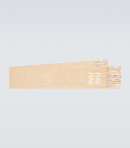 Logo mohair and wool-blend scarf - Miu Miu - Modalova