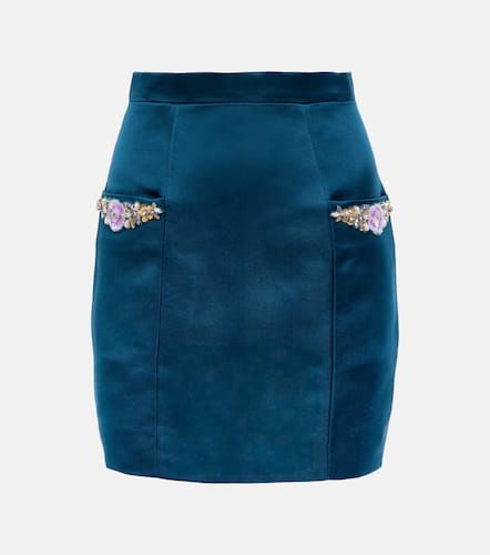 Silk miniskirt with SwarovskiÂ® crystals - Miss Sohee - Modalova