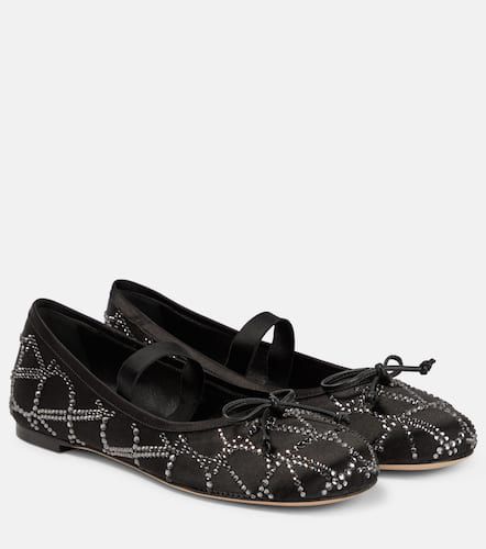 Toile Iconographe crystal-embellished satin ballet flats - Valentino Garavani - Modalova