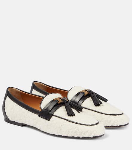Tasseled bouclÃ© and leather loafers - Tod's - Modalova