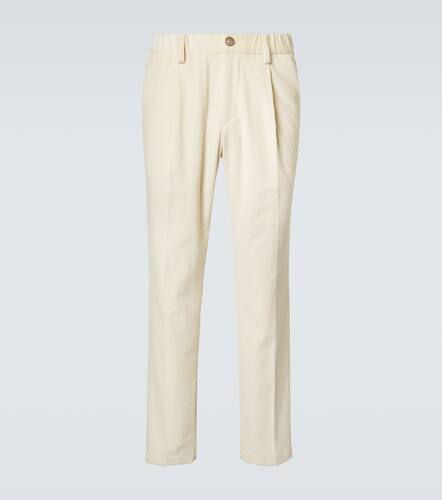 Cotton and cashmere velvet slim pants - Herno - Modalova