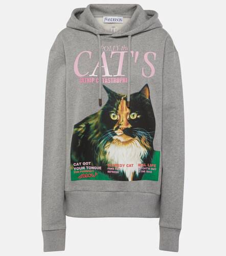 Printed cotton-blend jersey hoodie - JW Anderson - Modalova