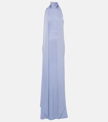 Scarf-detail halterneck satin gown - Alex Perry - Modalova