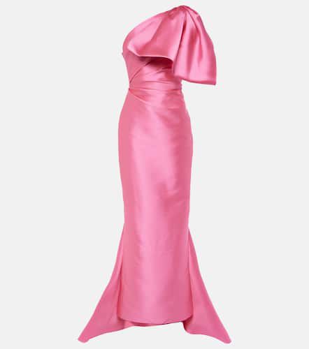 Priya bow-detail draped satin gown - Solace London - Modalova