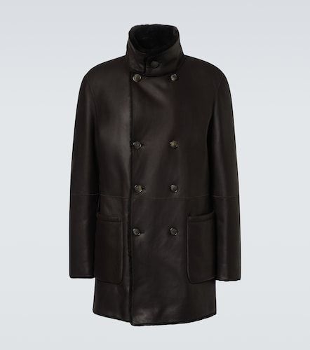 Cappotto reversibile in pelle e shearling - Giorgio Armani - Modalova