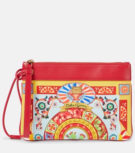 Small leather-trimmed pouch - Dolce&Gabbana - Modalova