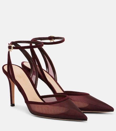 Suede-trimmed organza pumps - Gianvito Rossi - Modalova