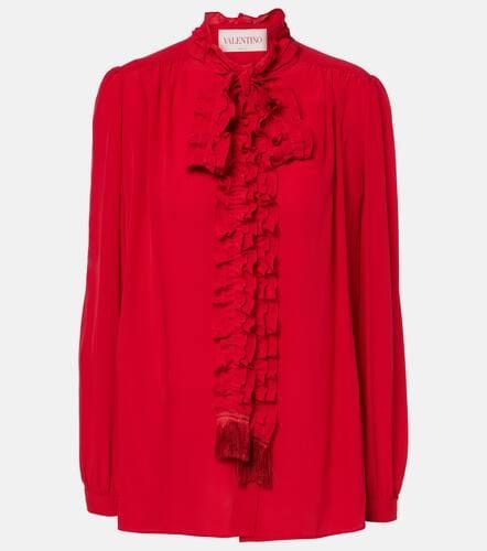 Ruffled silk crÃªpe de chine blouse - Valentino - Modalova