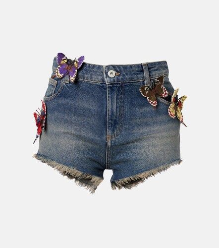 Blumarine Bestickte Jeansshorts - Blumarine - Modalova