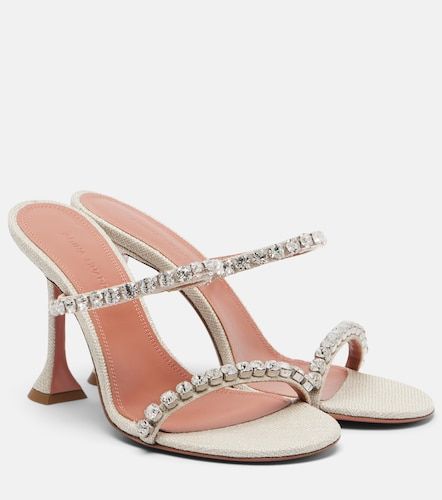 Gigi embellished canvas mules - Amina Muaddi - Modalova