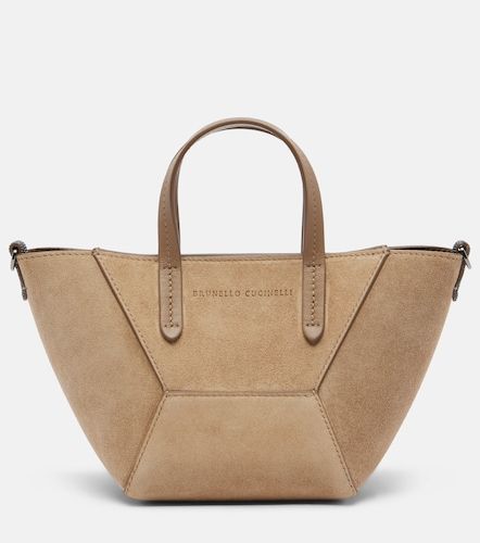 Borsa a mano Duo Medium in suede - Brunello Cucinelli - Modalova