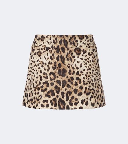 Minifalda en mezcla de algodón y seda - Dolce&Gabbana - Modalova