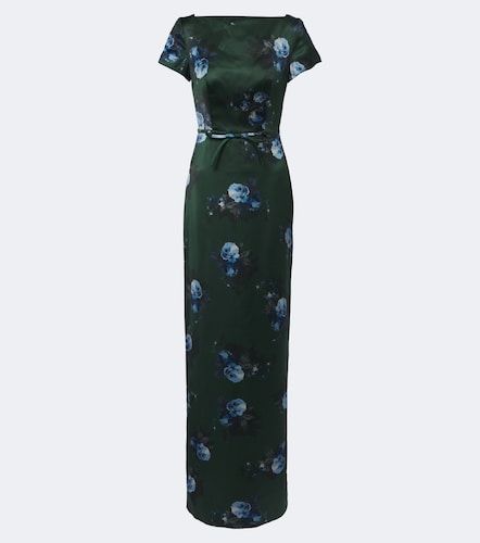 Belted floral duchess satin gown - Erdem - Modalova