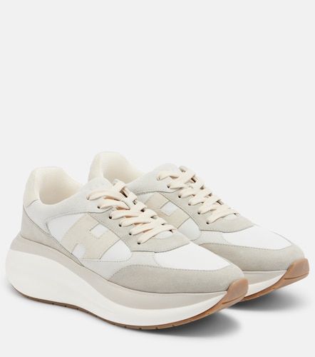 H696 suede and leather platform sneakers - Hogan - Modalova