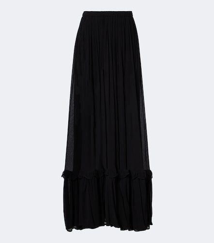 Gonna lunga in seta con volant - Saint Laurent - Modalova