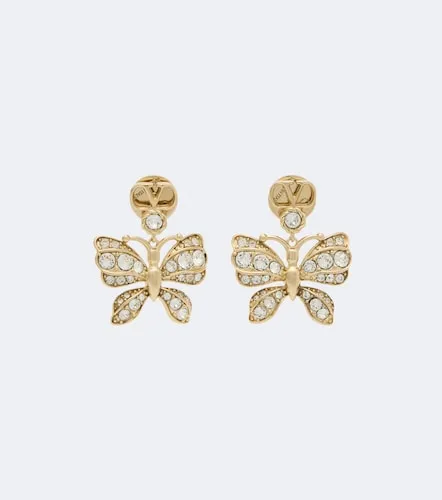 Orecchini Flutterby in VGold con cristalli - Valentino Garavani - Modalova