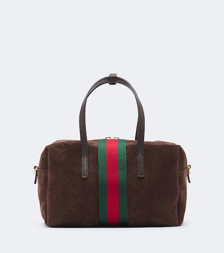 Borsa a mano Web Stripe Small in suede - Gucci - Modalova