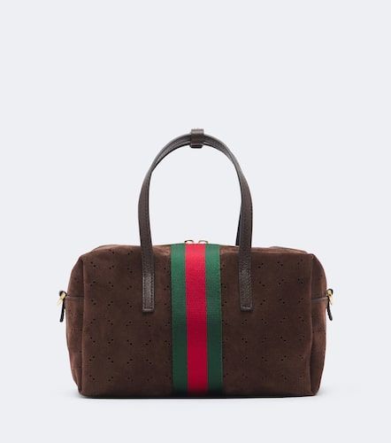 Web Stripe Small suede top-handle bag - Gucci - Modalova