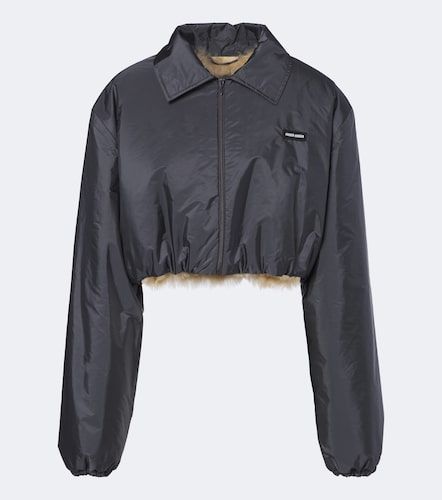 Cropped Blouson mit Lammfellfutter - Miu Miu - Modalova