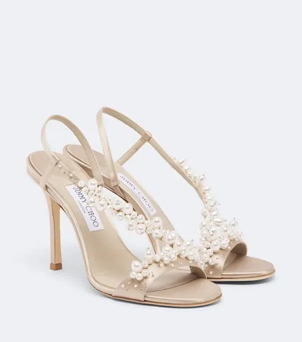 Irina embellished satin slingback sandals - Jimmy Choo - Modalova
