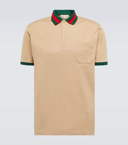 Web-collar piquÃ© polo shirt - Gucci - Modalova