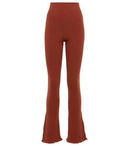 Ribbed-knit wool-blend flared pants - Victoria Beckham - Modalova