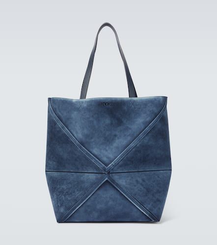 Puzzle Fold Large suede tote bag - Loewe - Modalova