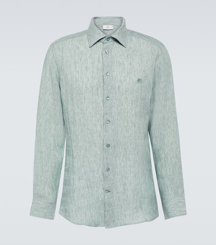 Etro Camisa de lino con logo - Etro - Modalova