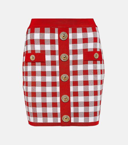 Balmain Gingham knit miniskirt - Balmain - Modalova