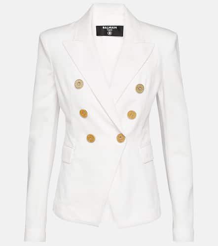 Double-breasted denim blazer - Balmain - Modalova