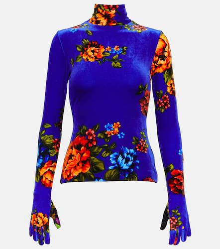 Floral velvet turtleneck top with gloves - Vetements - Modalova