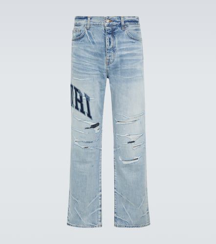 Logo distressed straight jeans - Amiri - Modalova