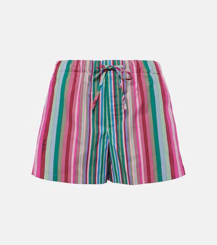 Striped cotton poplin shorts - Valentino - Modalova