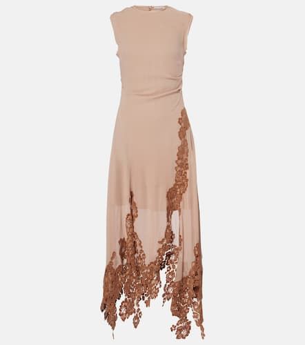 Lace-trimmed crÃªpe midi dress - Acne Studios - Modalova