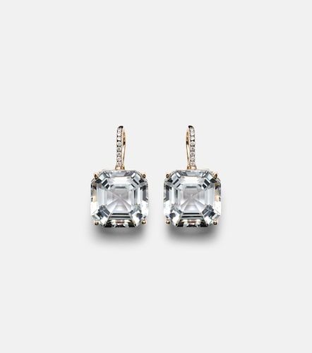 Pendientes de oro de 14 ct con cuarzo y diamantes - Mateo - Modalova