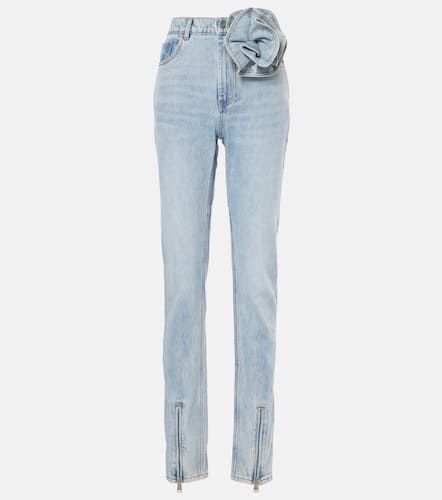 Floral-appliquÃ© high-rise straight jeans - Area - Modalova