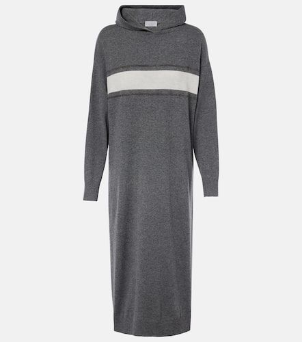 Wool, cashmere, and silk midi dress - Brunello Cucinelli - Modalova