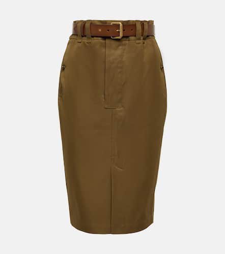 Cotton twill pencil skirt - Saint Laurent - Modalova