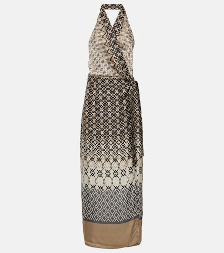 Vestido largo de seda estampado - Brunello Cucinelli - Modalova