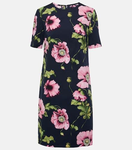 Floral cotton-blend minidress - Oscar de la Renta - Modalova