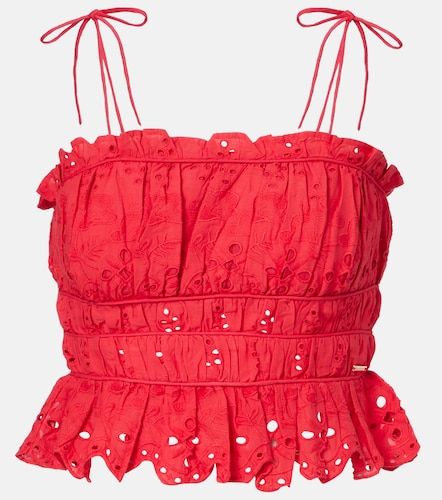 Crop top de algodón con bordado inglés - Melissa Odabash - Modalova