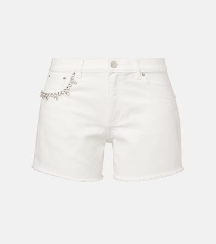 Crystal-embellished denim shorts - Area - Modalova