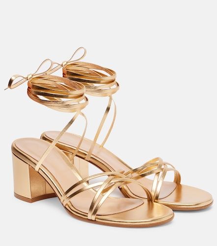 Metallic leather sandals - Gianvito Rossi - Modalova