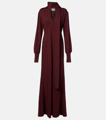 Scarf-detail cotton maxi dress - Plan C - Modalova