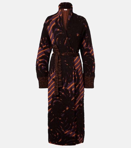 Wool and alpaca-blend jacquard wrap coat - Dries Van Noten - Modalova