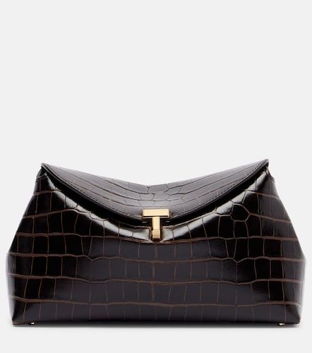 T-Lock croc-effect leather clutch - Toteme - Modalova