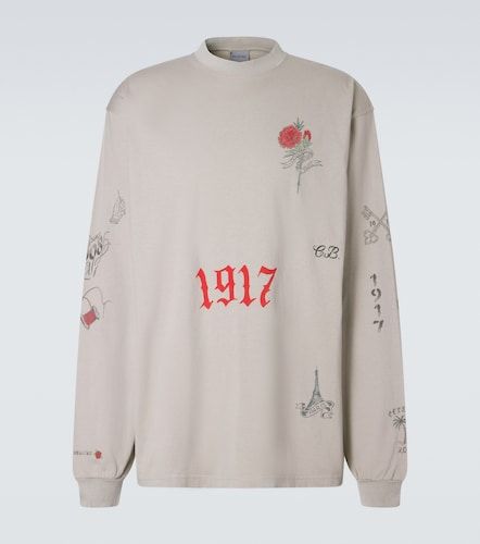 Camiseta de jersey de algodón estampada - Balenciaga - Modalova