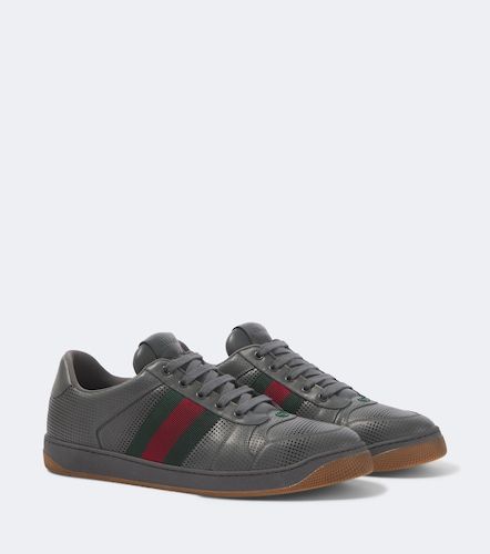 Screener perforated leather sneakers - Gucci - Modalova