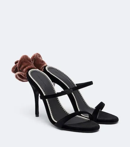 Floral-applique velvet mules - Magda Butrym - Modalova